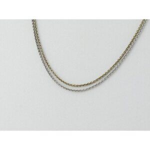 Sterling Silver Double Chain Necklace 1 Strand is Gold over Sterling Breuning